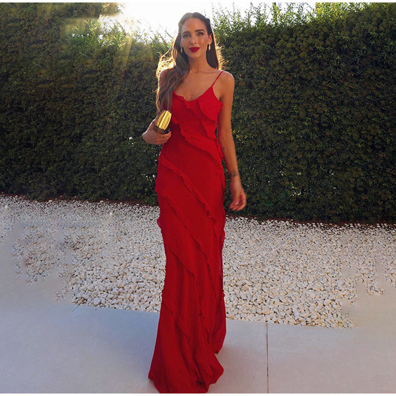 Scarlett - Daring Ruffled Maxi Dress