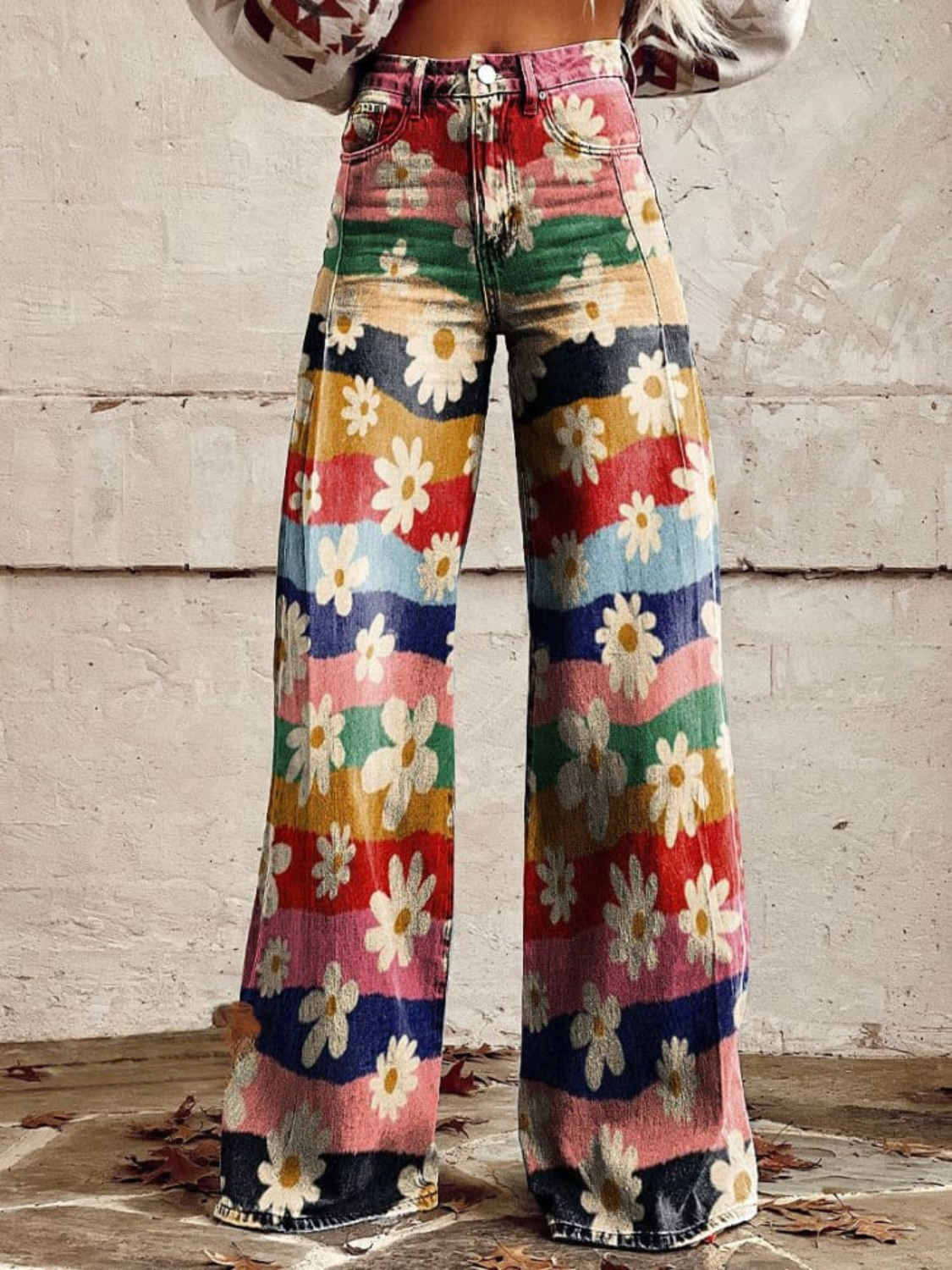 Danielle - Retro Wide-Leg Floral Pants