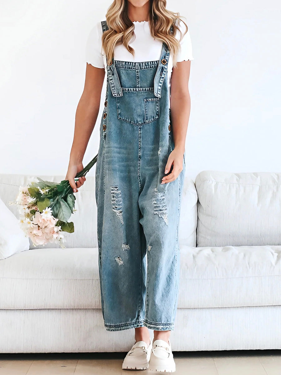 Harper - Loose Denim Overalls