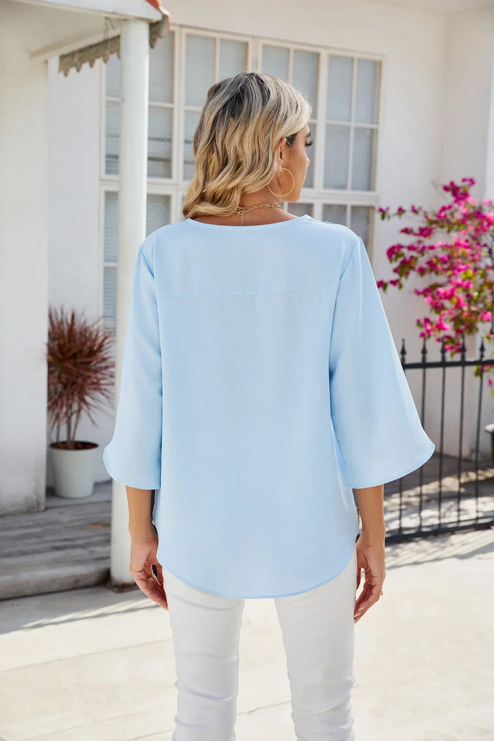 Georgia - Soft V-neck Blouse