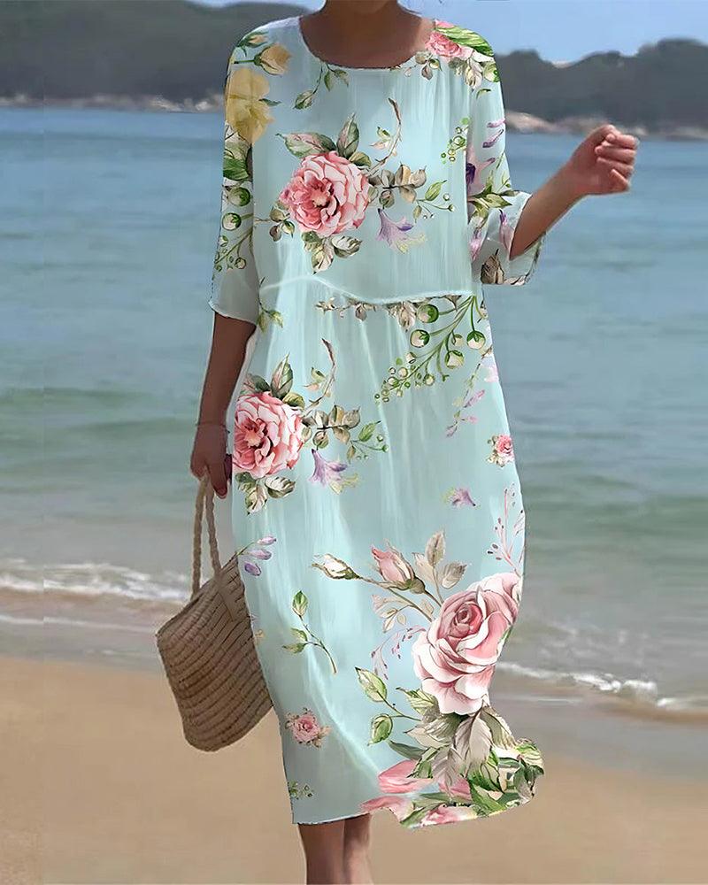 Farah - Elegant Floral Dress