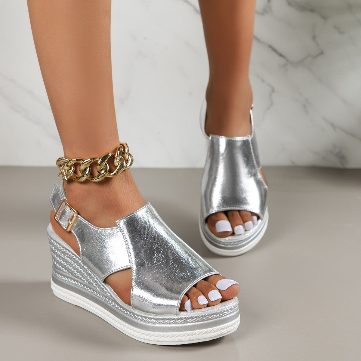 Raelynn - Metallic Orthopedic Women's Sandals