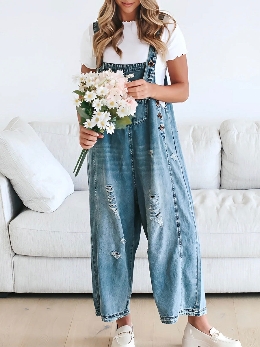 Harper - Loose Denim Overalls