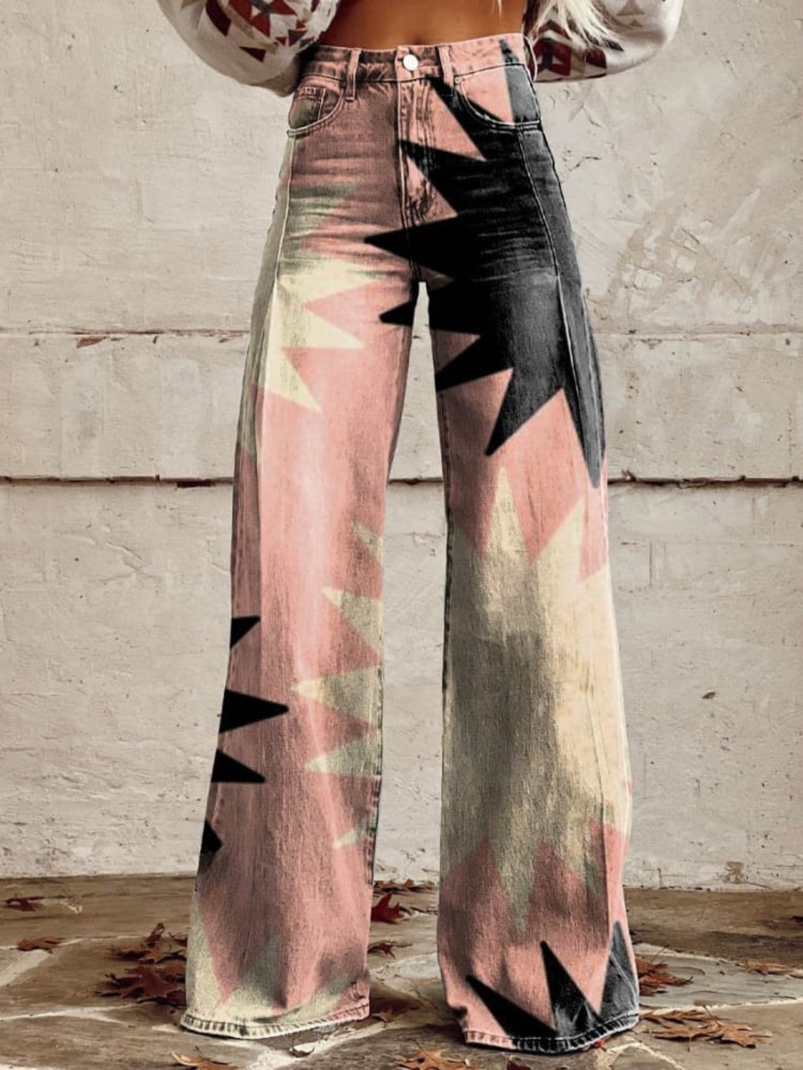 Angelina - Geometric Wide-Leg Pants