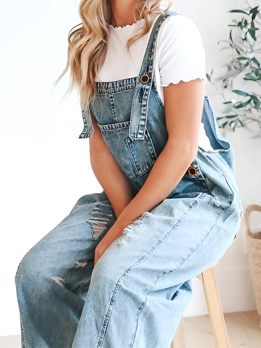 Harper - Loose Denim Overalls