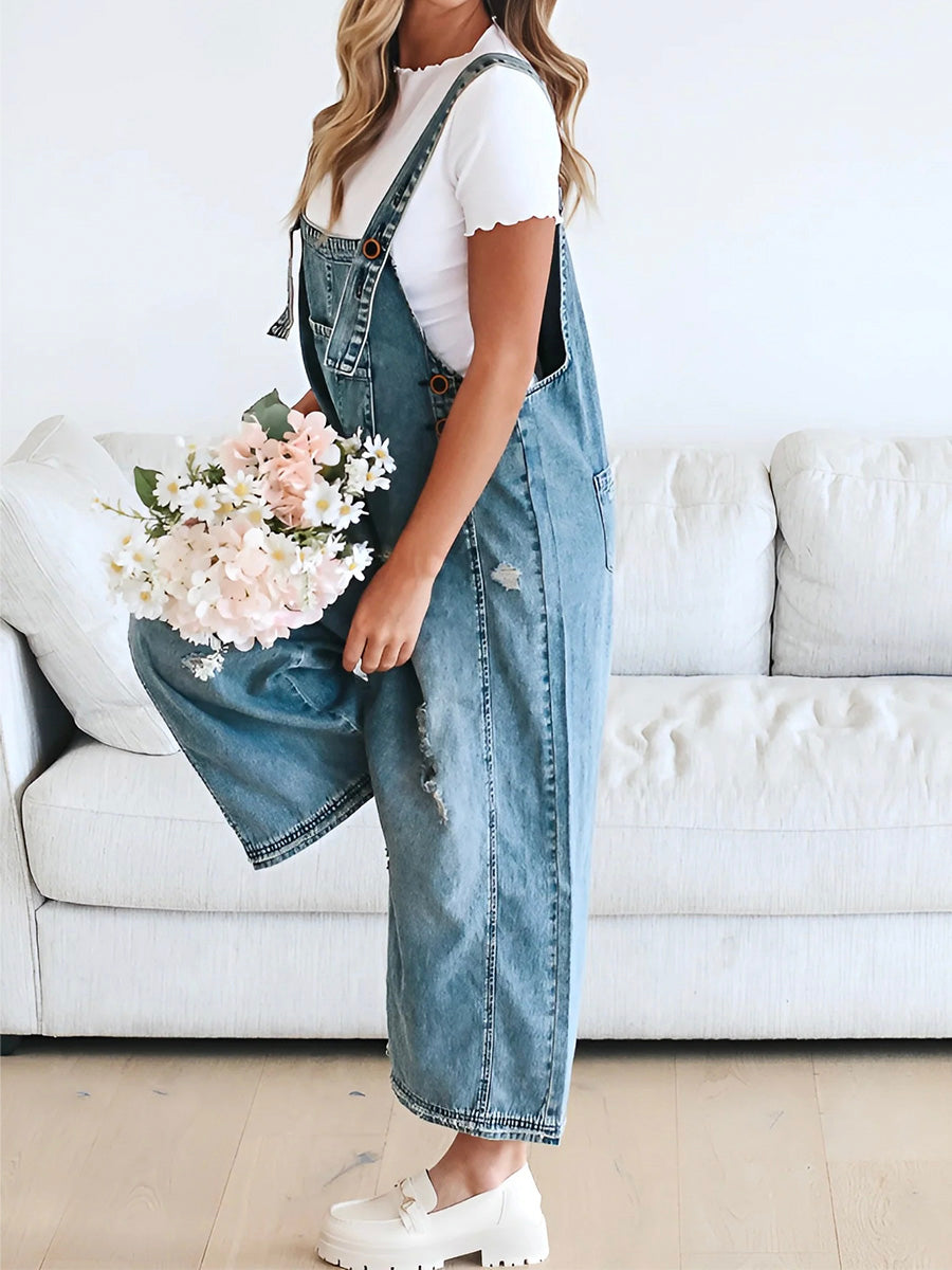 Harper - Loose Denim Overalls