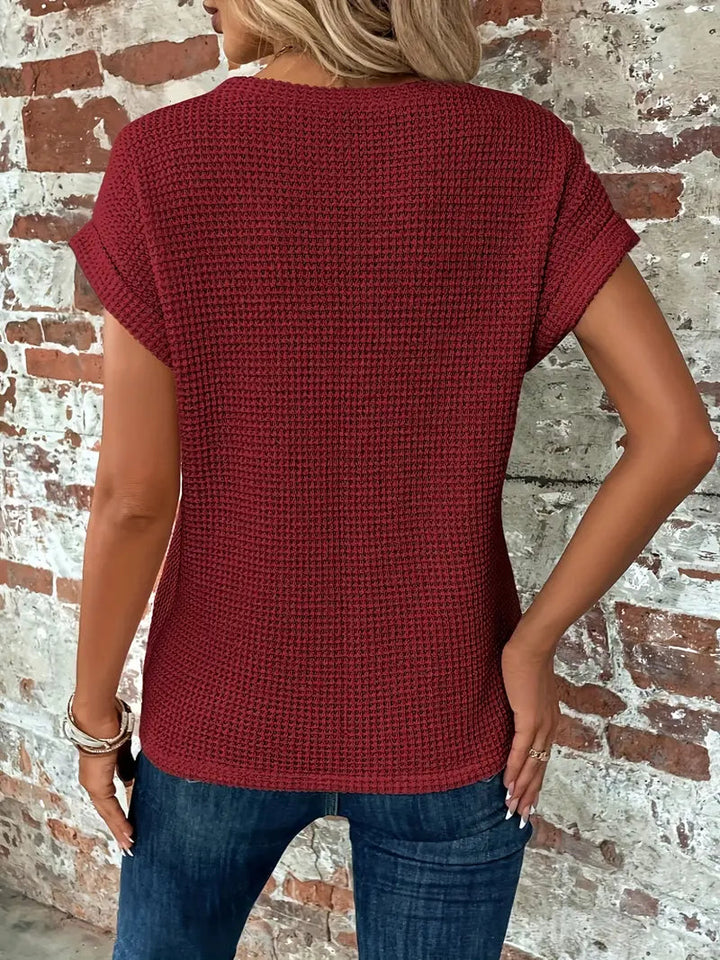 VOGUE™ - Casual Knitted Top With O-Neck