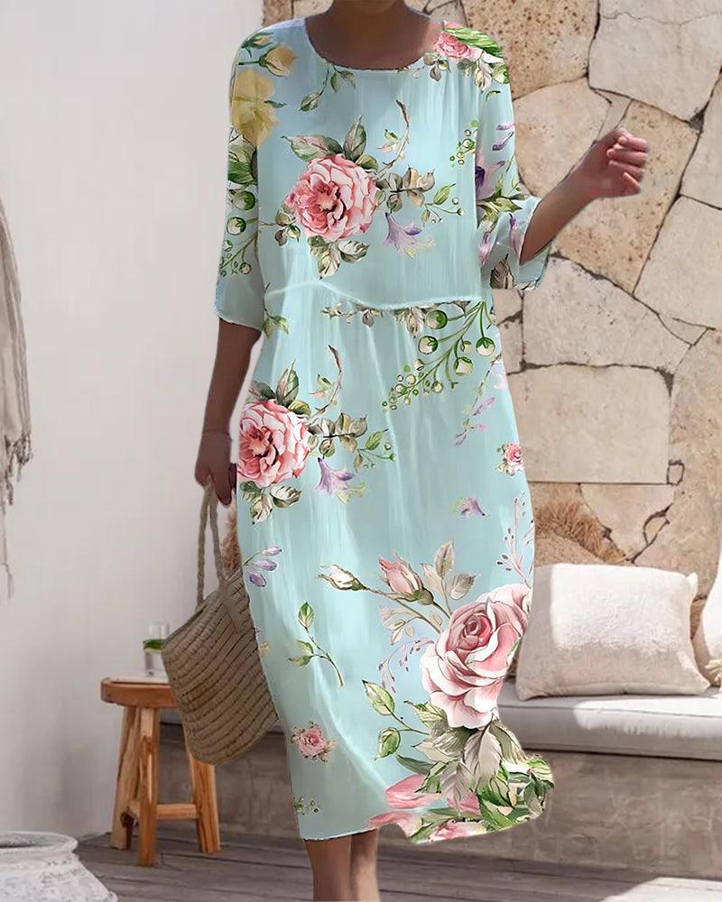 Farah - Elegant Floral Dress