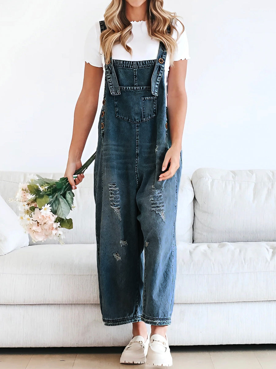 Harper - Loose Denim Overalls