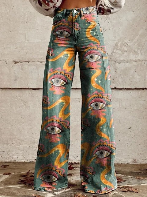 Cleo - Mystic Eye Wide-Leg Pants