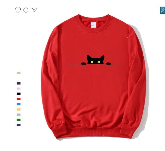 Savannah - Cozy Cat Print Sweatshirt