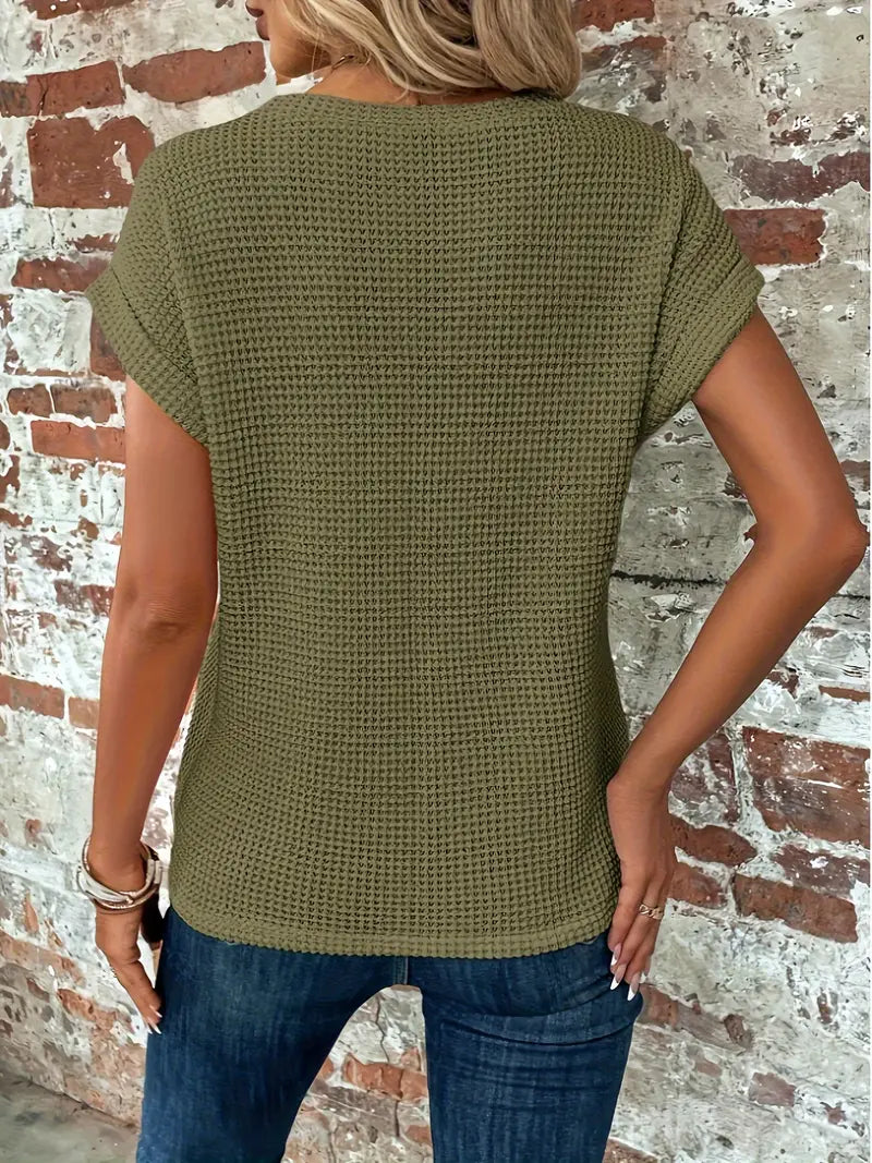 VOGUE™ - Casual Knitted Top With O-Neck