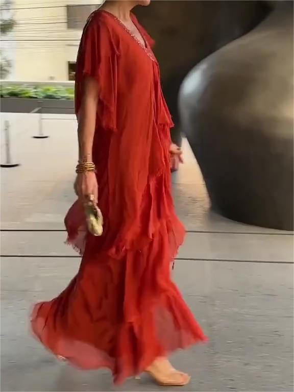 Jayne - Elegant V-neck Maxi Dress