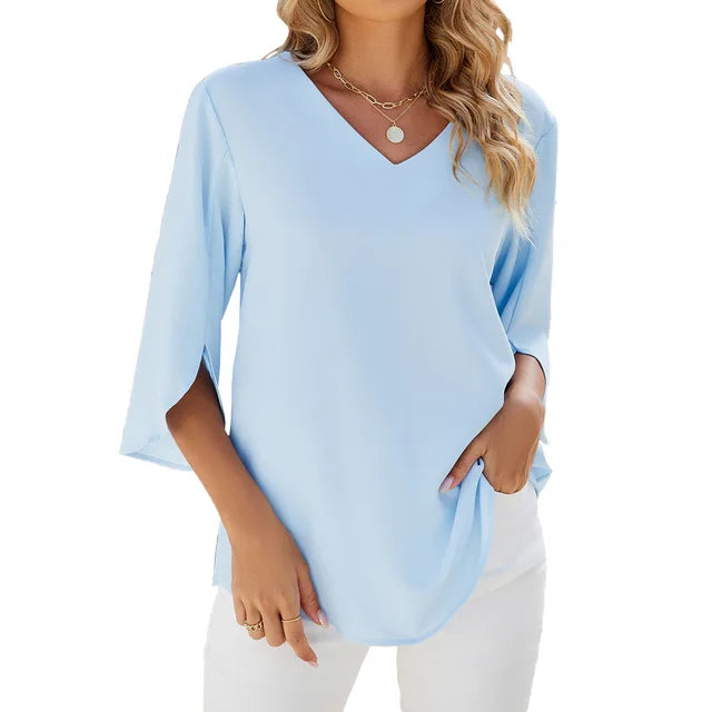 Georgia - Soft V-neck Blouse