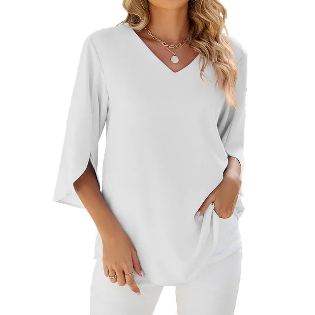 Georgia - Soft V-neck Blouse