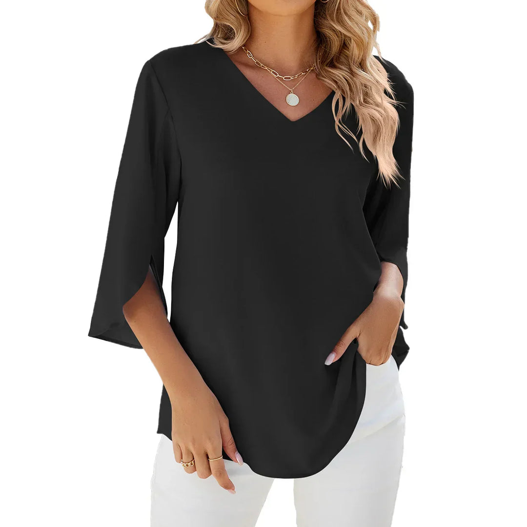 Georgia - Soft V-neck Blouse