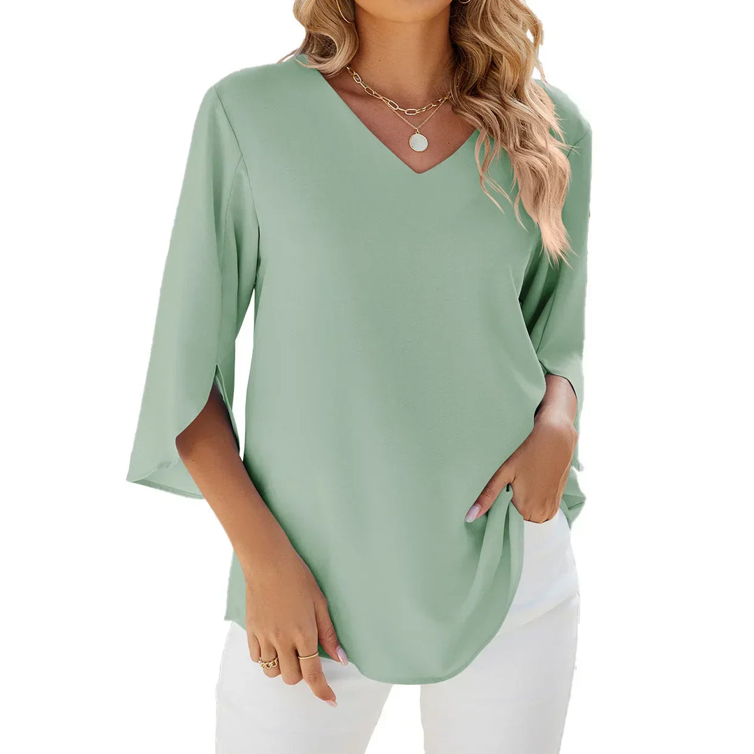 Georgia - Soft V-neck Blouse