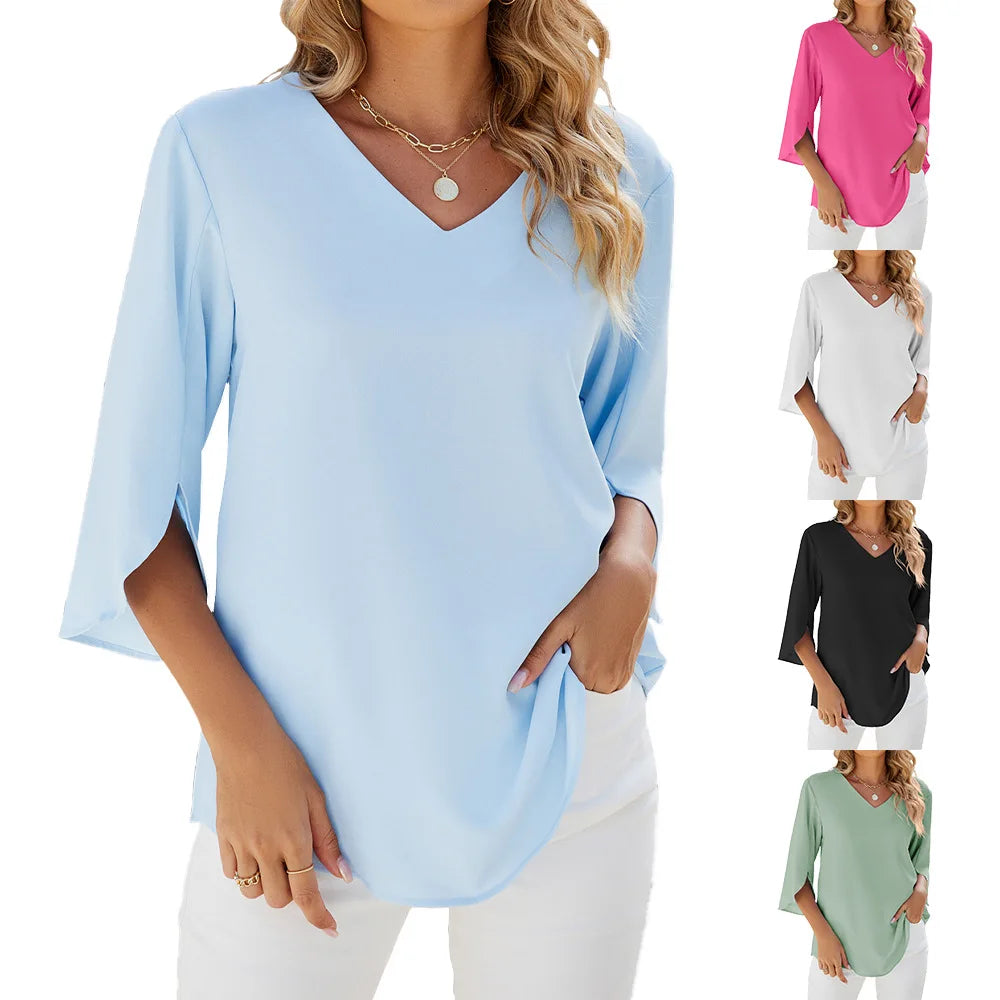 Georgia - Soft V-neck Blouse