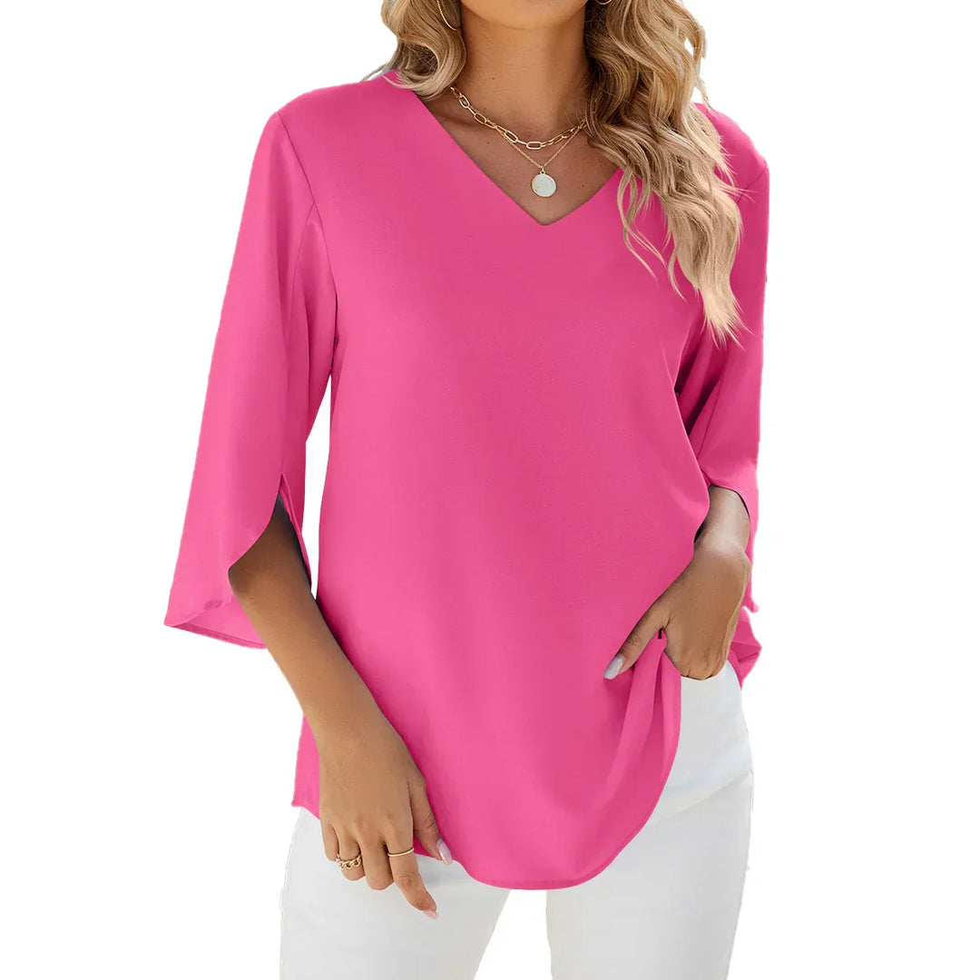 Georgia - Soft V-neck Blouse