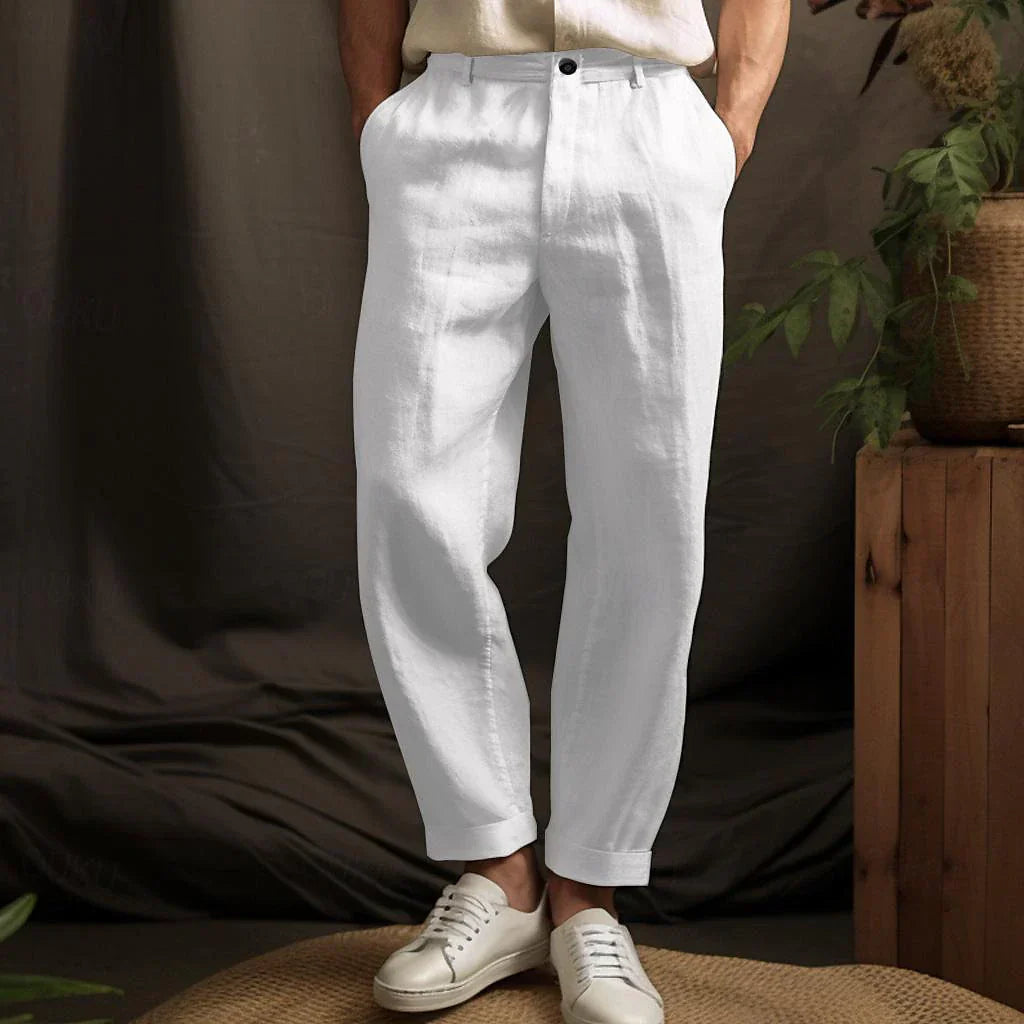 James - Loose cotton linen men's trousers