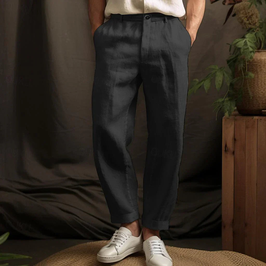 James - Loose cotton linen men's trousers