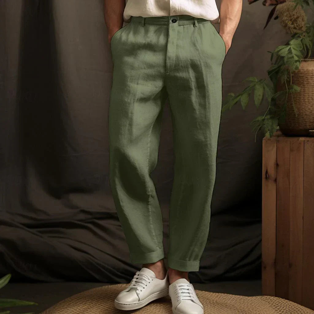 James - Loose cotton linen men's trousers